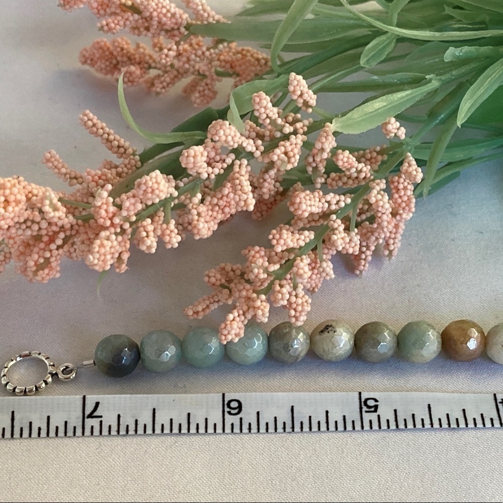 π
ΊBEADED Bracelet Amazonite with Sterling Silver Toggle - Picture 8 of 8
